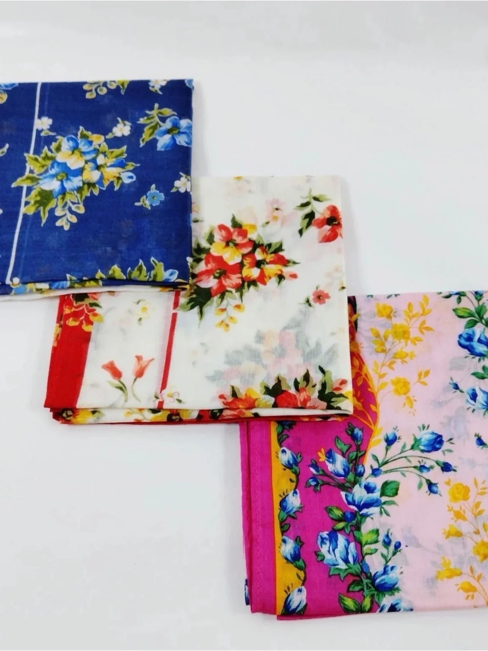 Kenzo Kids Floral Handkerchiefs - Blue, Red, Pink